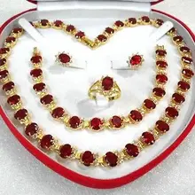 Очаровательная роскошный циркон кольцо серьги ожерелья ювелирных изделий браслета+ коробка хрусталя женщины