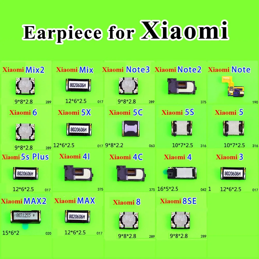 

2pcs Earpiece Ear Sound Speaker Receiver For Xiaomi Mix2 2S Mix Note 3 2 5X Max 2 5C 5S 5S Plus 4i 4C Mobile Phone Repair parts