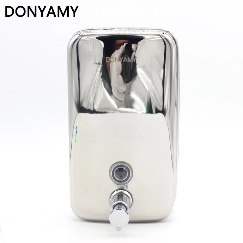 Donyamy Chrome Stainless Steel Wall Mounted Shower Soap Dispenser Bathroom Soap Box Liquid