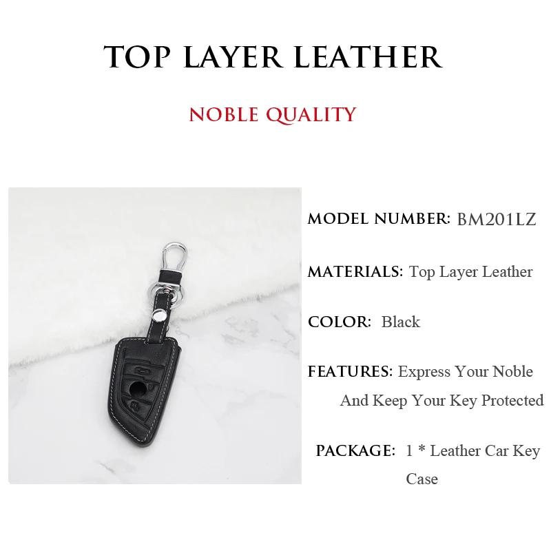 GPFORTYSIX cuero coche clave caso protector Shell clave para BMW X1 X5 X6 F15 F16 Blade Sieries 3 botones car-Styling llaves