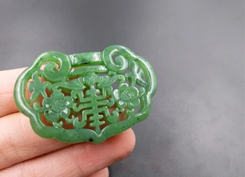 

Natural jade jade pendant pendant longevity lock lock Jasper Pendant Wealth and longevity