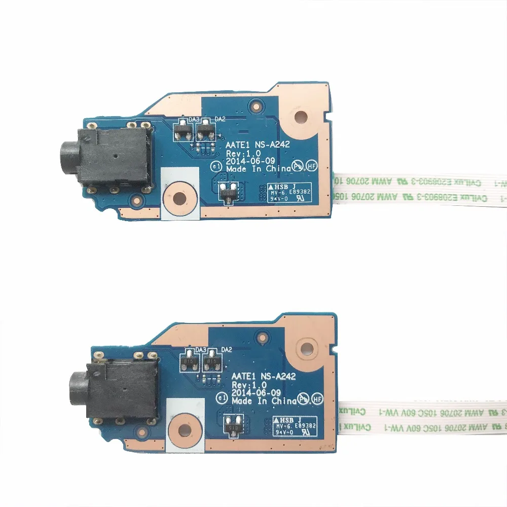 AATE1 NS-A242 Genuine Para Lenovo Laptop PLACA DE ÁUDIO Com Cabo NBX0001A300 E555 Completo Testado Frete Grátis