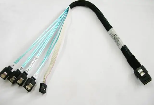 

Free Shipping High Quality MiniSAS 36Pin SFF-8087 to 4x SATA With 8Pin SGPIO 50cm Length Data Cable