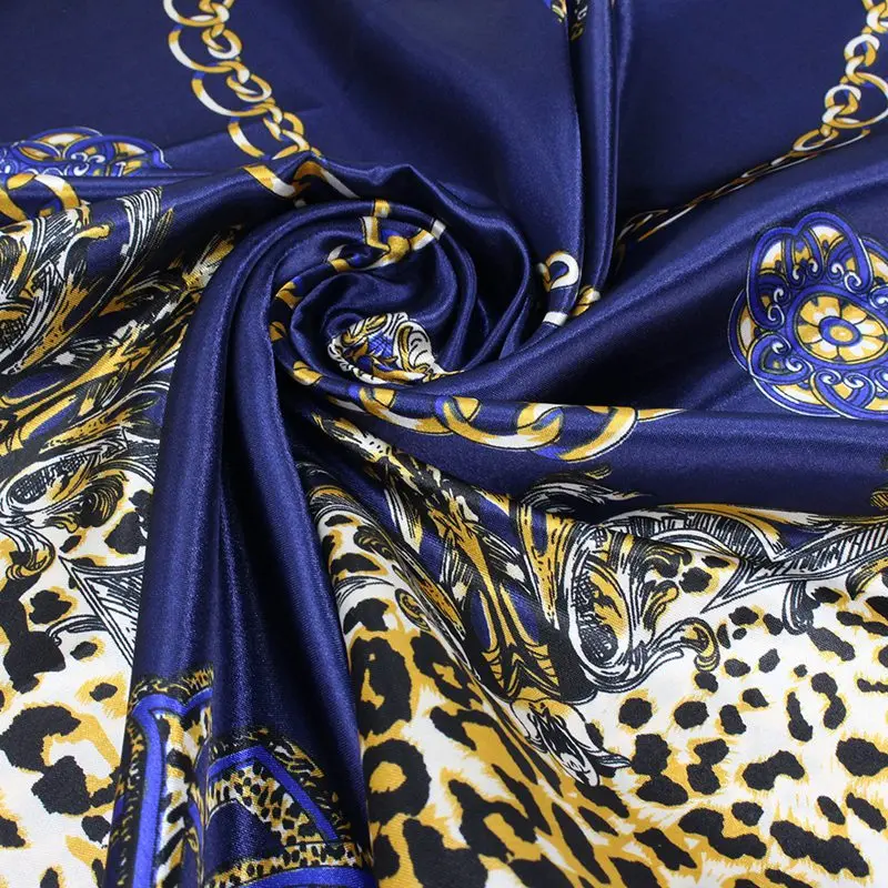 Женский шарф с принтом, платок, шаль, платок, Шелковый платок, 90*90 см