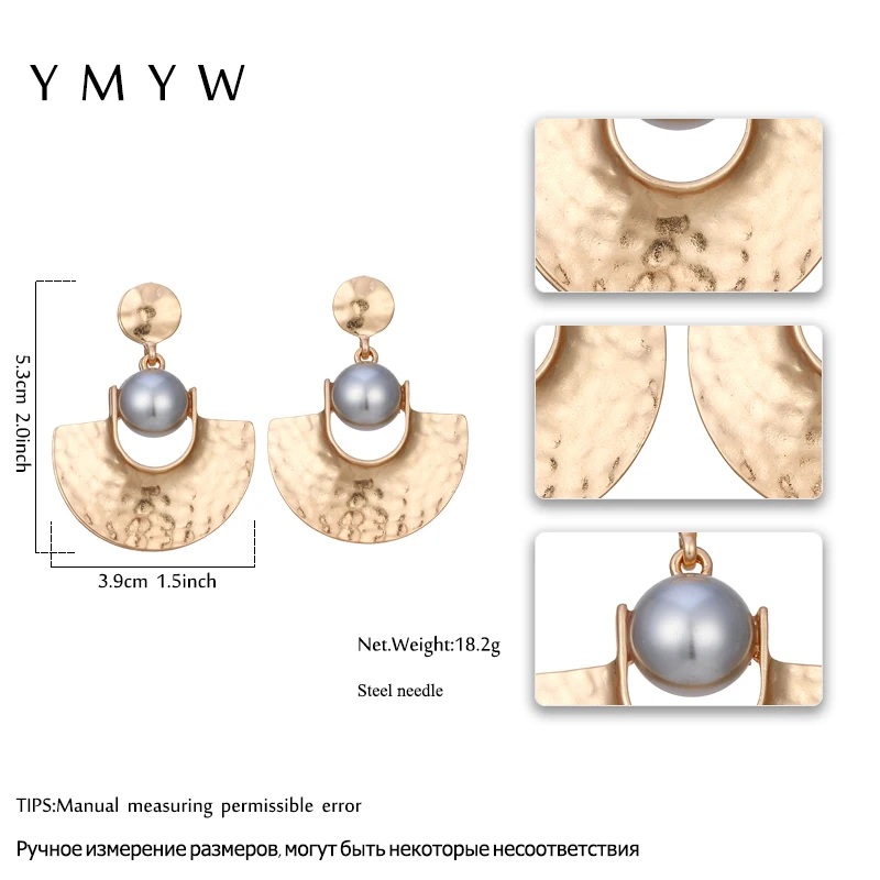 YMYW брендовые элегантные золотые висячие серьги-капельки из цинкового сплава в стиле ретро с нежным искусственным жемчугом женские вечерние серьги Mujer Moda