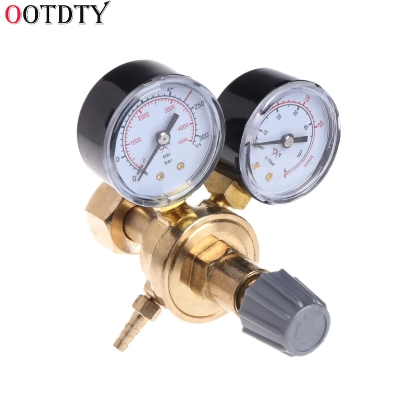 

OOTDTY 1pc Argon CO2 Gauges Pressure Reducer Mig Flow Meter Control Valve Dual Gauge Welding Regulator 108x120x125mm