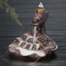 Горелка для благовоний с обратным потоком креативный домашний декор фиолетовая глина дракон ладан держатель курильница с обратным потоком палочка держатель орнамент