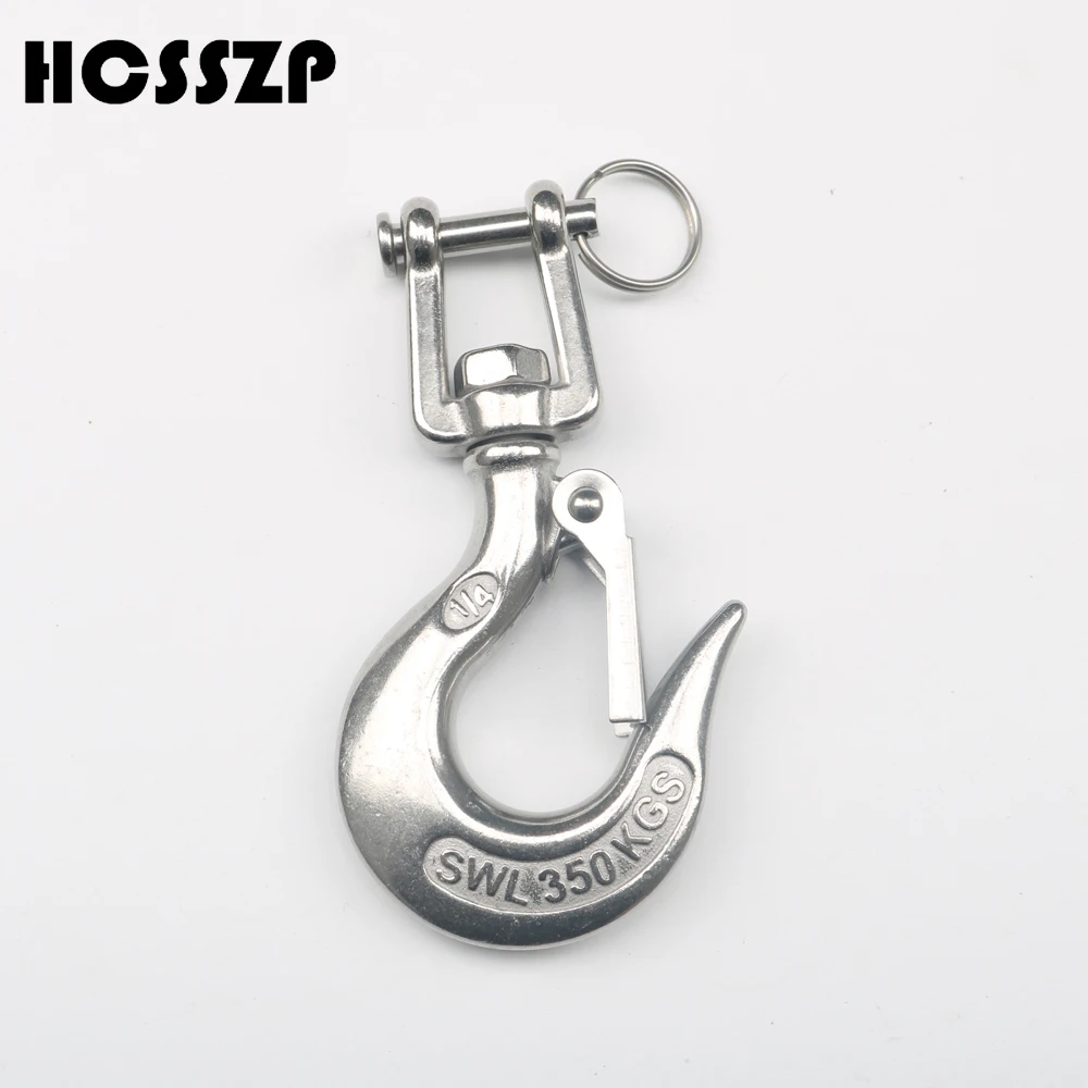 

1/4'' and 5/16'' Stainless Marine Jaw Type Swivel Crane Hook with Safety Load Limit of 350Kgs and 650kgs Marine Boat Crane Hook