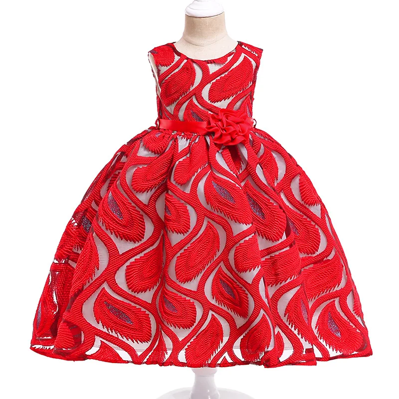 

Girls Dresses For Party And Wedding Sleeveless Flowers Ball Gowns Baby Girl Dress Lace Princess Dress Birthday