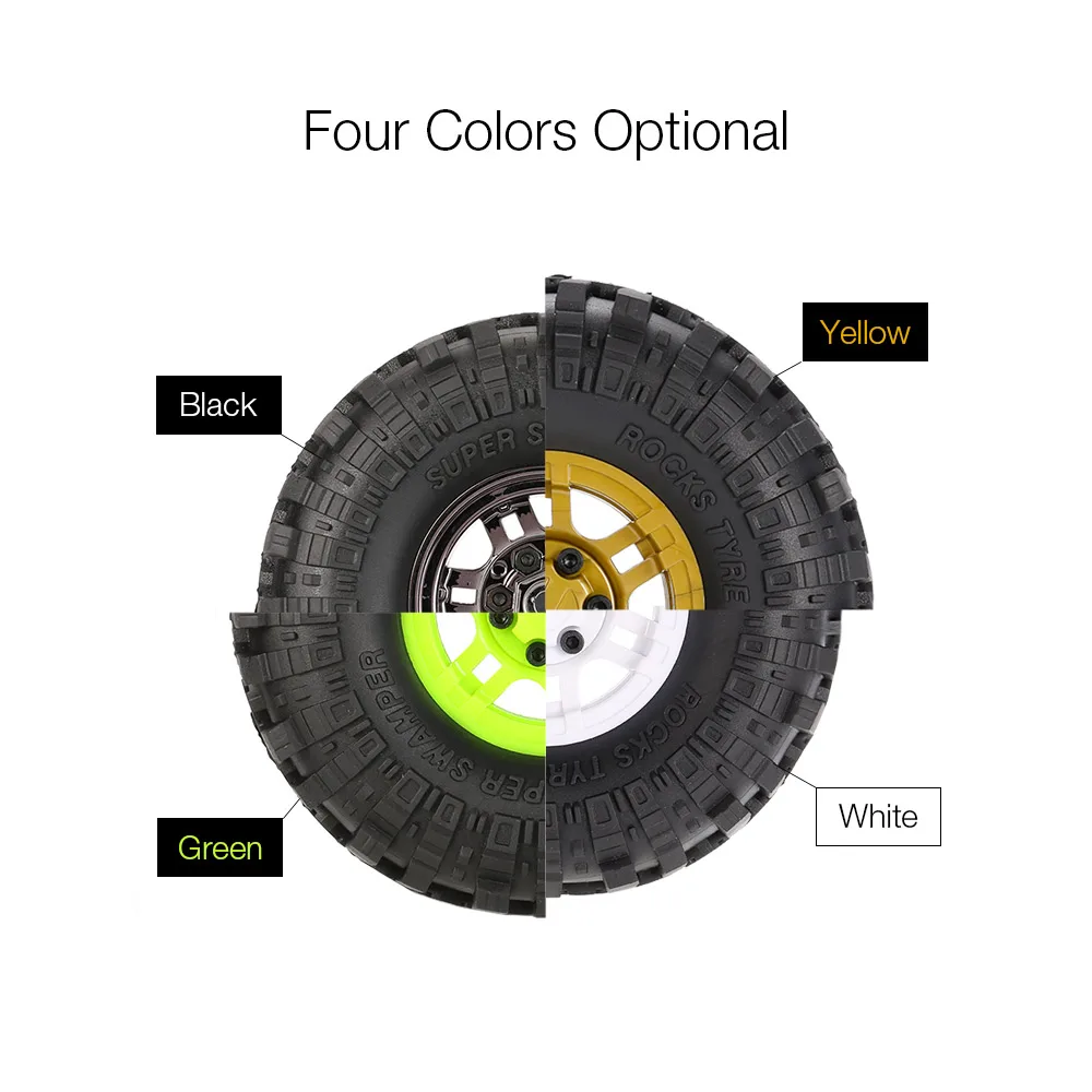 4pcs AX-4020F 1.9 inch 110mm Rock Crawler Tire Wheel with Solid Beadlock Wheel Rim for 110 Traxxas AXIAL RC4WD TF2 RC Car (7)