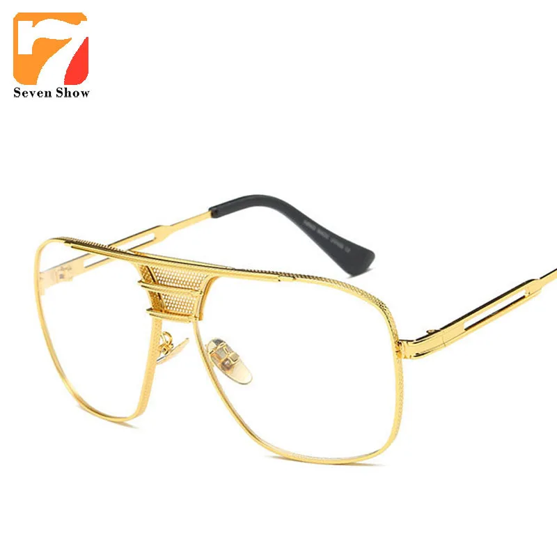

2017 Oversized Eyeglasses Fashion Prescription Glasses Frame Myopia Spectacle Clear Lens Gold Glasses Frames Eyewear Oculos