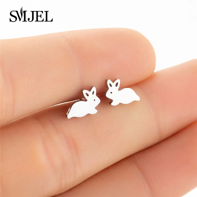 SMJEL милый черный Кролик плюшевая игрушка серьги для женщин Bijoux (украшения своими