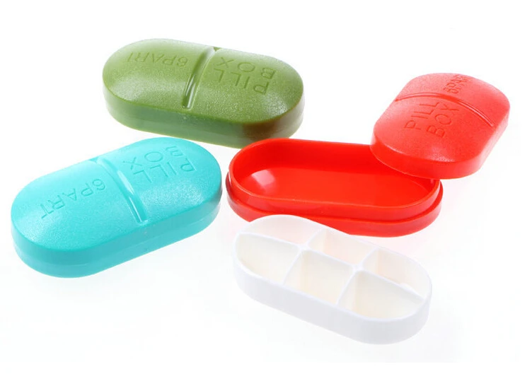 1 шт. милый мини 6 лотов портативный Caixa Organizadora медицинская коробка для таблеток лекарств Чехол Органайзер Пластиковый Чехол