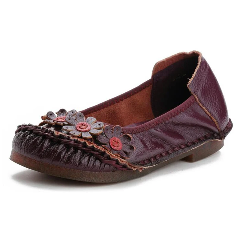 Mocassins Covoyyar Slip Drop Casual Grandes Chaussures Wfs400 Black Appartements marron Tailles Vintage 41 Ship red 35 Fleur En Femmes Sur Souple vert Cuir blanc gris 2019 rC6qar