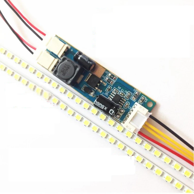 Универсальная подсветка для телевизора. Комплект для подсветки led монитор 480 ММОВ. Led подсветка для мониторов 15-24" (набор из 2 led полос + инвертер). Драйвер подсветки монитора led. Драйвер для лед подсветки монитора.