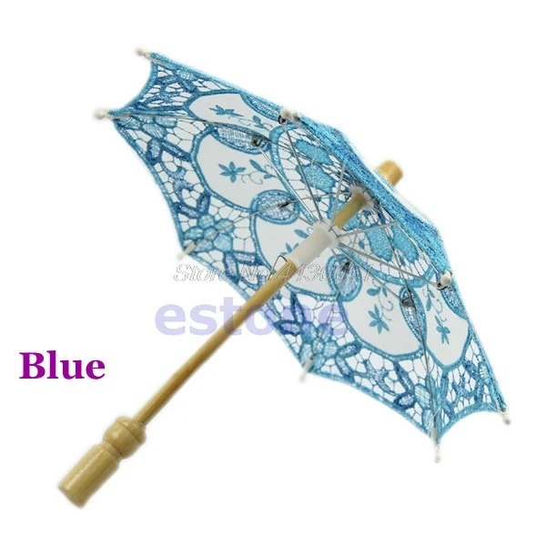 Вышитый кружевной зонтик свадебный декоративный зонтик 4Colorsff