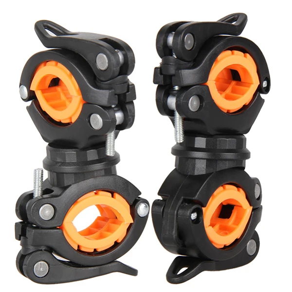 Excellent 360 Degree Rotating Cycling Bike Light Double Holder LED Front Flashlight Lamp Pump Handlebar Mount Holder Bicycle Accessorie 4 Excellent 360 Degree Rotating Cycling Bike Light Double Holder LED Front Flashlight Lamp Pump Handlebar Mount Holder Bicycle Accessorie 4