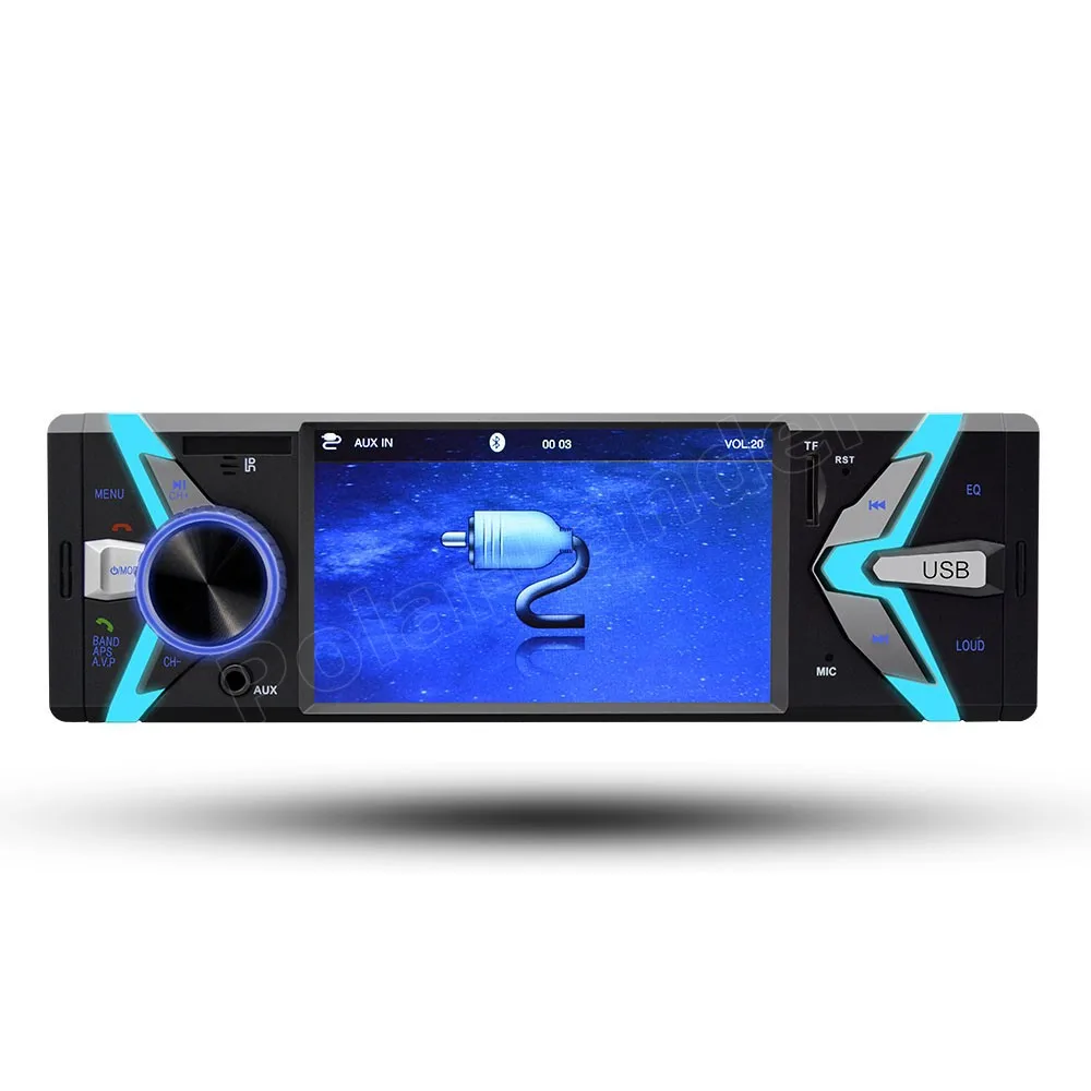 

1 Din 4 inch Auto car radio USB TF FM MP4 MP5 FM Radio Car Player Bluetooth HandsFree 12V remote control two video output