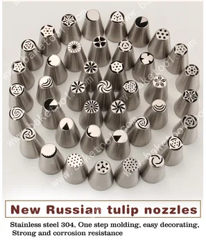 

Free Shipping Stainless Steel 10pcs/set Russian Tulip Nozzle set Cake Cupcakes Decorating Icing Tips set