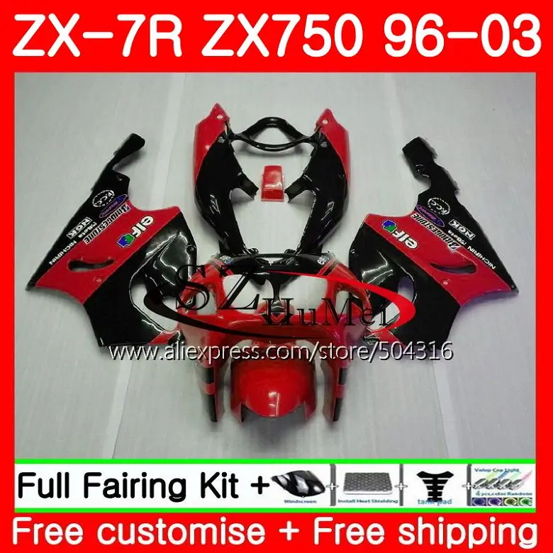 

Body For KAWASAKI HOT red black NINJA ZX 750 ZX-750 ZX 7R 96 97 98 99 3SH15 ZX-7R 7 R ZX750 ZX7R 1996 1997 1998 1999 Fairing kit