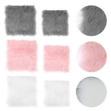 Искусственная накидка из овчины для стула, 3 цвета, теплая шерсть, коврик для сиденья, длинные кожаные меховые простые пушистые коврики, моющиеся