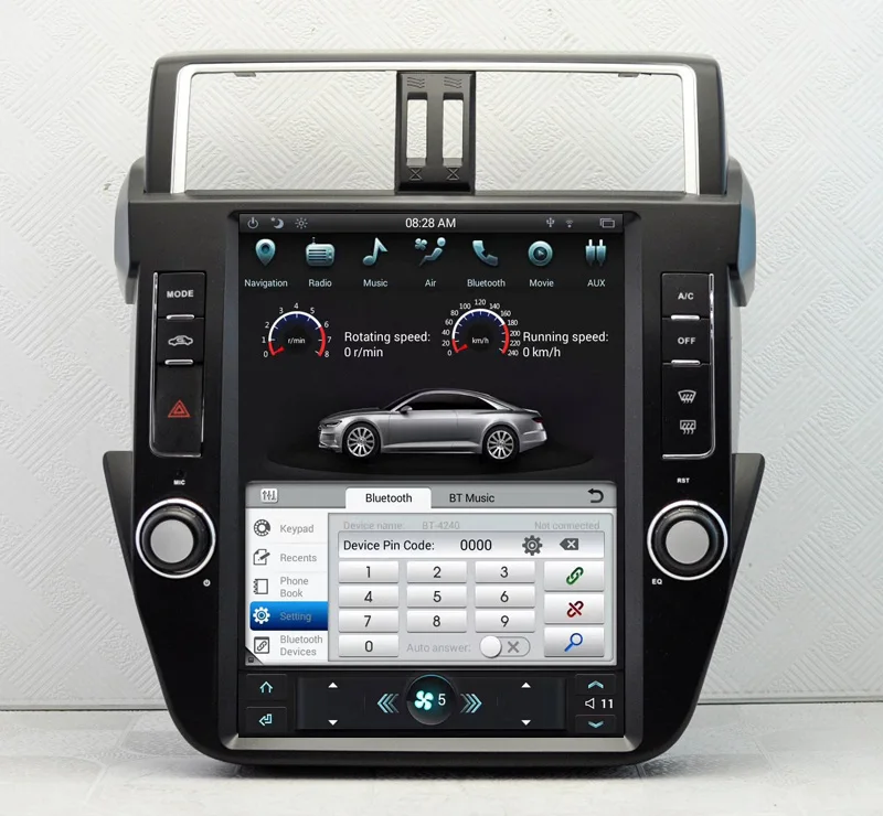 Best 12.1" Tesla Vertical Screen Android 6.0 Car Radio DVD GPS Navigation for Toyota Prado 150 2014-2017 Support 3/4G Network 3