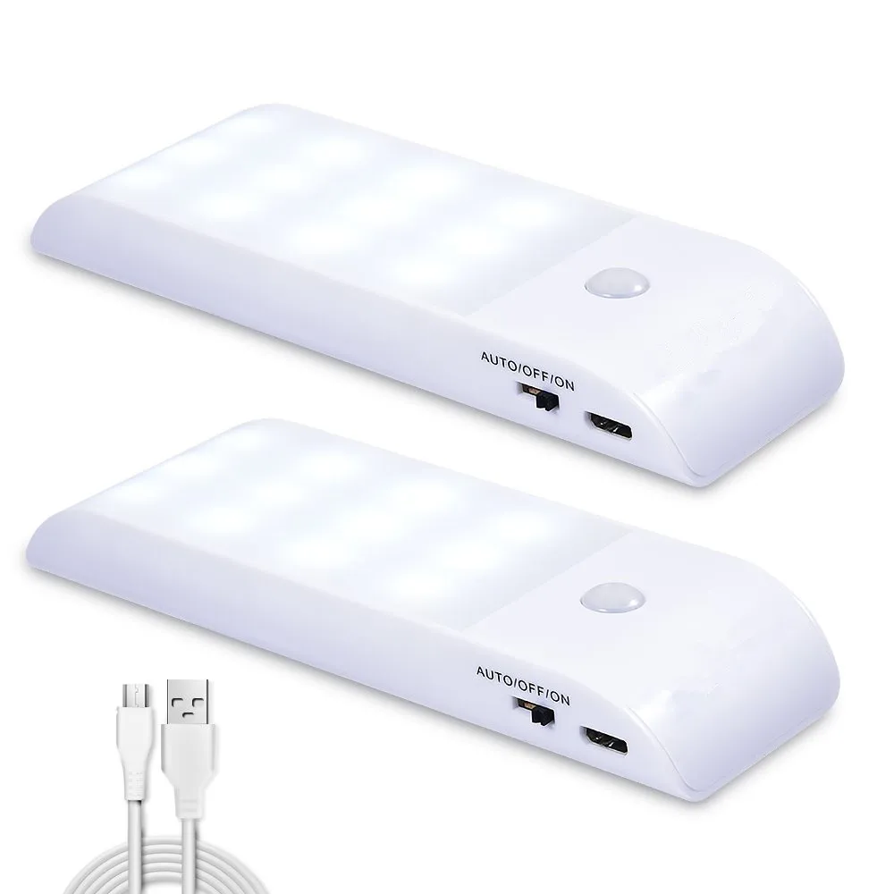 

2 Pieces Infrared PIR Motion Sensor 12 LED Night Light Wireless Detector Wall Lamp Light Battery Power Auto On/Off Closet Light