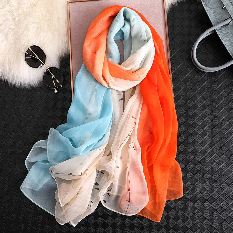 Роскошные Брендовые женские шелковые платки с рисунком Foulard пляжная шаль двойные шарфы для дам дизайн пашмины Bufanda