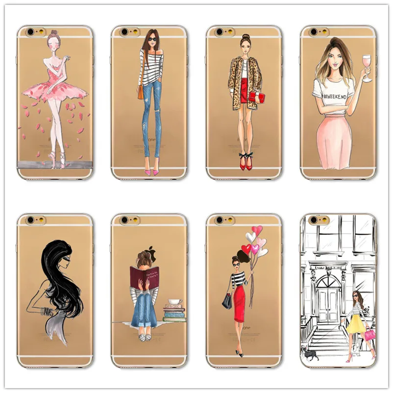 Beautiful Ballet Girl Reading Girl Design Transparent TPU