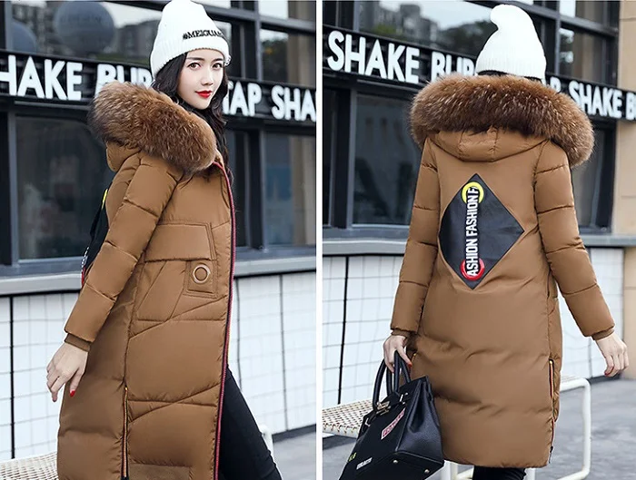 2017 New winter coat women long jacket Collar Hooded Woman Parka Womens cotton padded Coats Thick Jacket+21 (2)