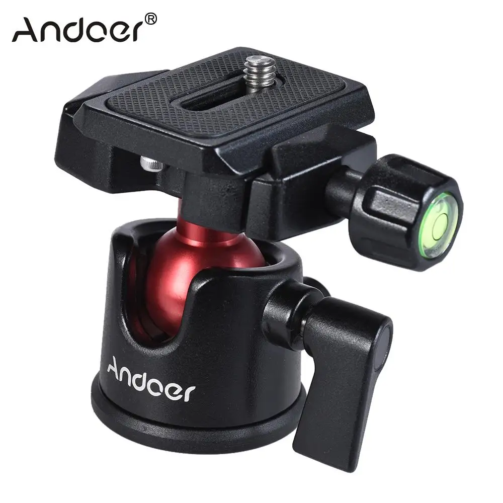 Andoer Mini Ball Head Ballhead Tabletop Tripod Stand Adapter w/Quick
