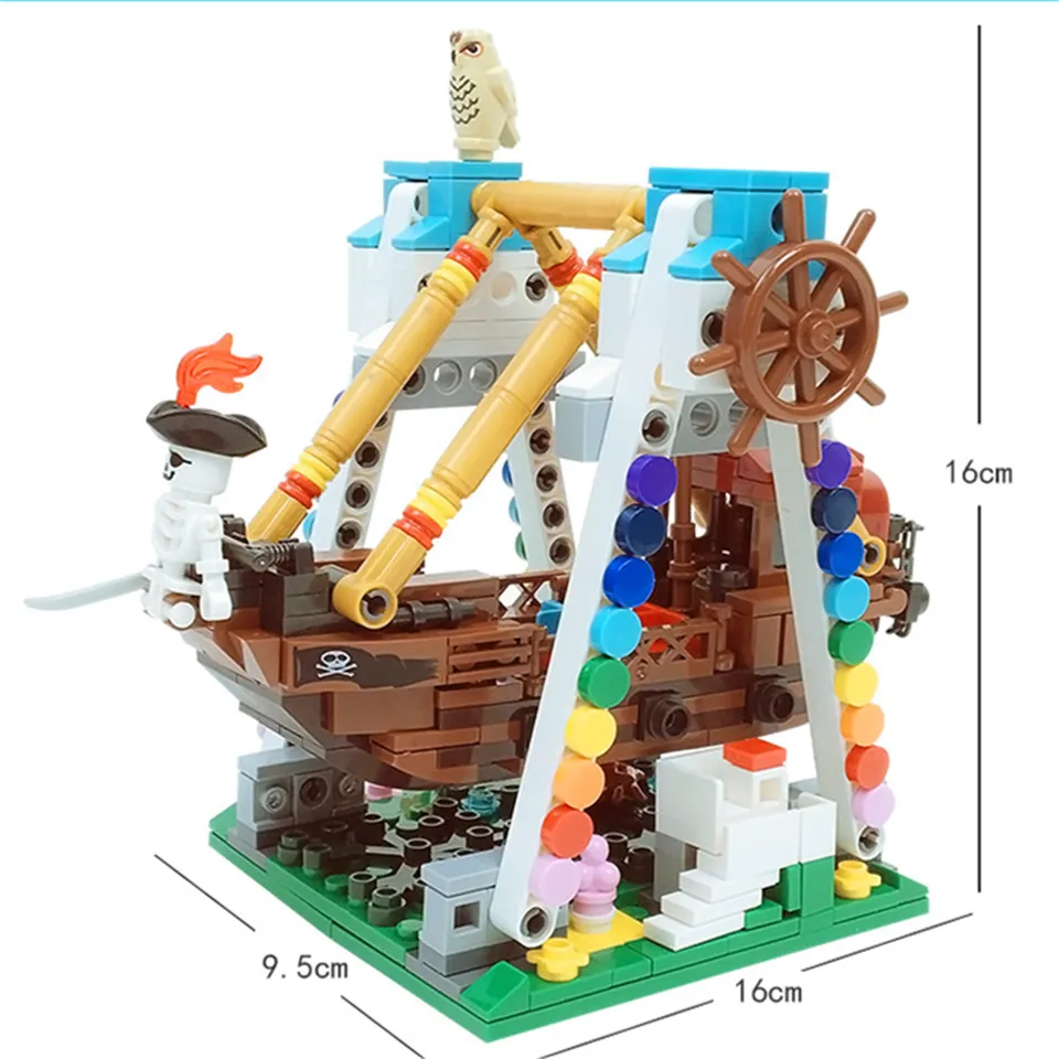 

520Pcs Legoingly Pirates Ship Black Pearl Block Toy Swing Building Bricks Mini Granule Insert Educational Toys for Children
