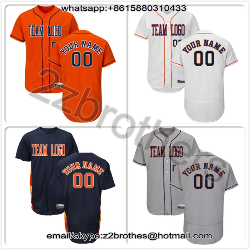 

OEM Custom Baseball Jersey Full Button DIY College Your College Team Shirt Embroidered Logo Name Number Men Women Youth Houston