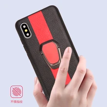 Phone Case For iPhone 6 7 8 Plus Cover PU Stitching Ring buckle Case For iPhone 6 6S Plus 7p 8p X Xs Max cover