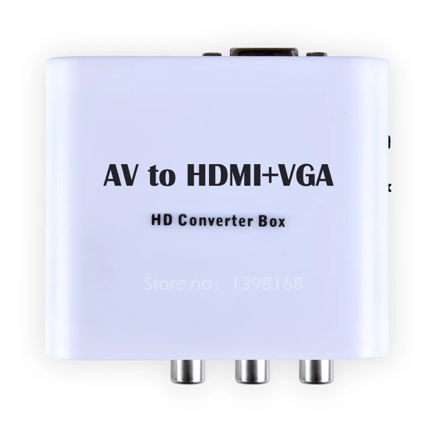 Оптовая продажа 50 шт. 1080 P композитный AV RCA к HDMI + VGA адаптер конвертер для аркада
