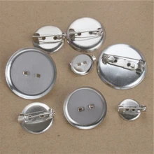 50 шт., 13 мм, 20 мм, 25 мм, брошь на застежке, булавка, диск, основа, накладка, ободок, пустой кабошон, лотки, Задняя панель для значка, корсаж, ювелирное ремесло