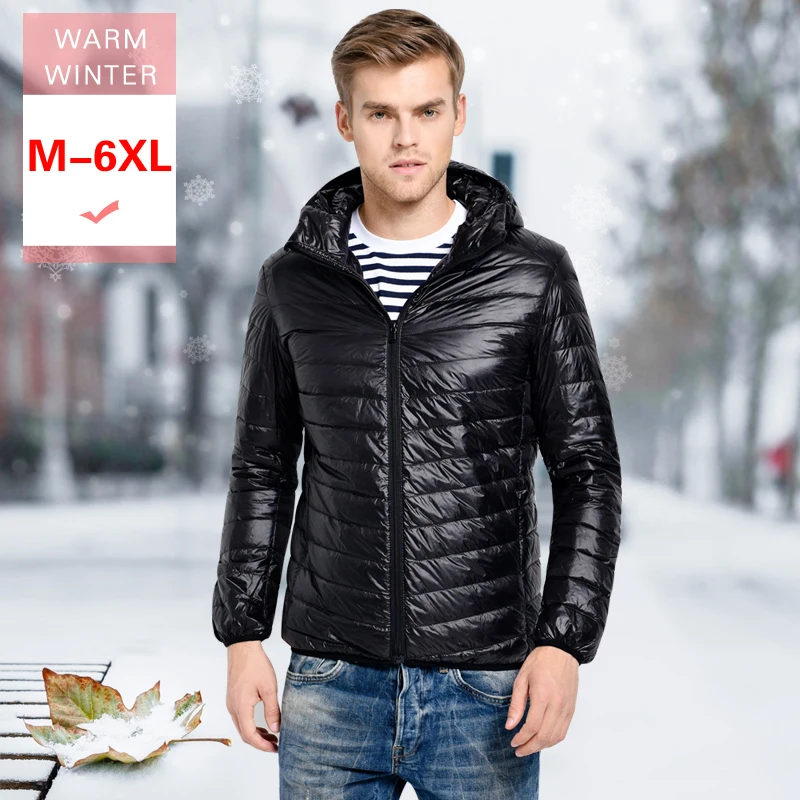 M 6xl Мужская мягкая короткая пуховая куртка осень зима Ультралегкая тонкая теплая