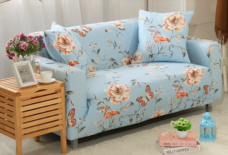 Spandex Stretch Light Blue Color Sofa Cover Big Elasticity 100