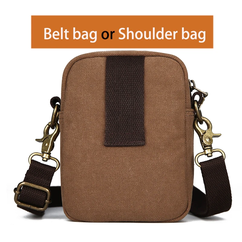 Дизайн, холщовые поясные сумки для мужчин, поясная сумка для сотового телефона, сумки с двумя карманами, сумка для бумажников, городская Повседневная сумка для переноски