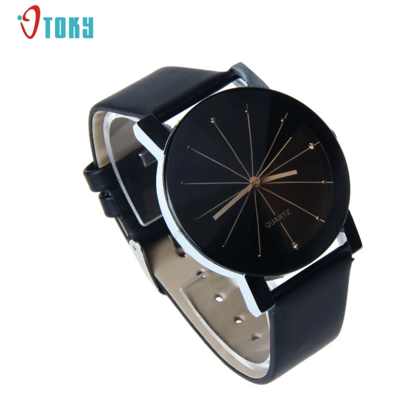 

OTOKY Hot Selling  1PC men's watch Quartz Dial Clock Leather Wrist Watch Round Case Gift Mar 21