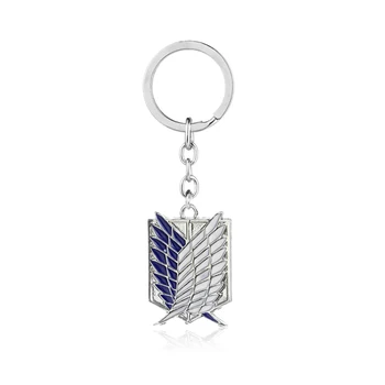 

Anime Attack On Titan Silver Color Drip Keychains Giant Legion Flag Cosplay Jewelry Key Ring Car Key Holder For Anime Fans