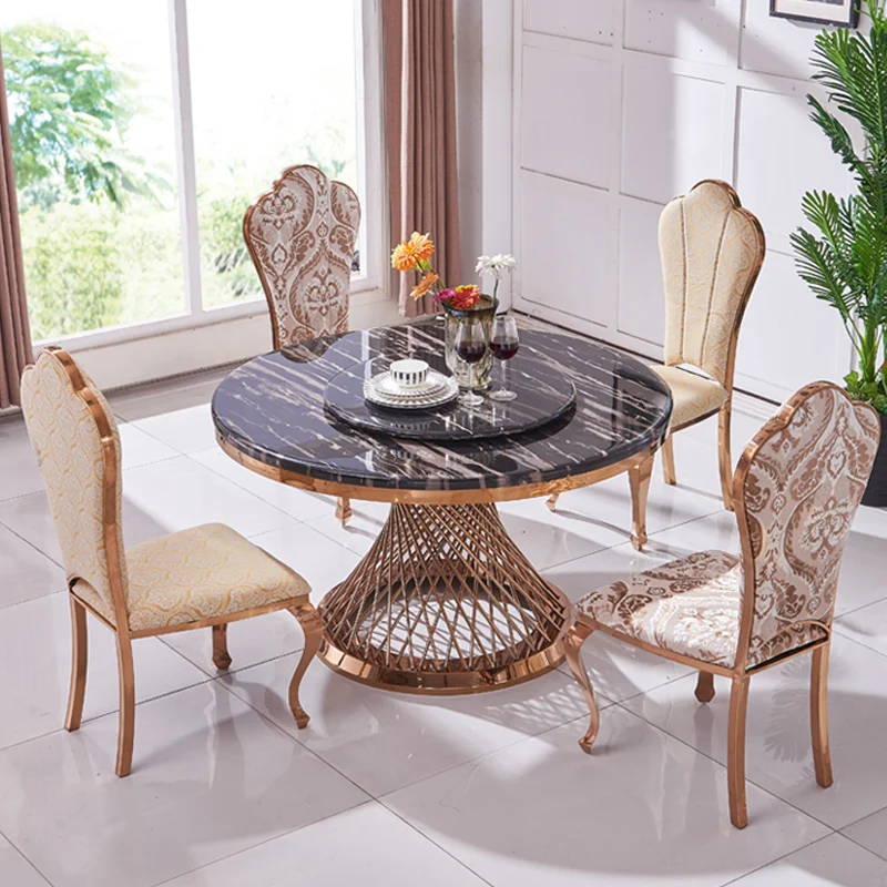 Stainless steel Dining Room Set Home Furniture minimalist modern marble dining table and 4 chairs mesa de jantar muebles comedor Stainless steel Dining Room Set Home Furniture minimalist modern marble dining table and 4 chairs mesa de jantar muebles comedor