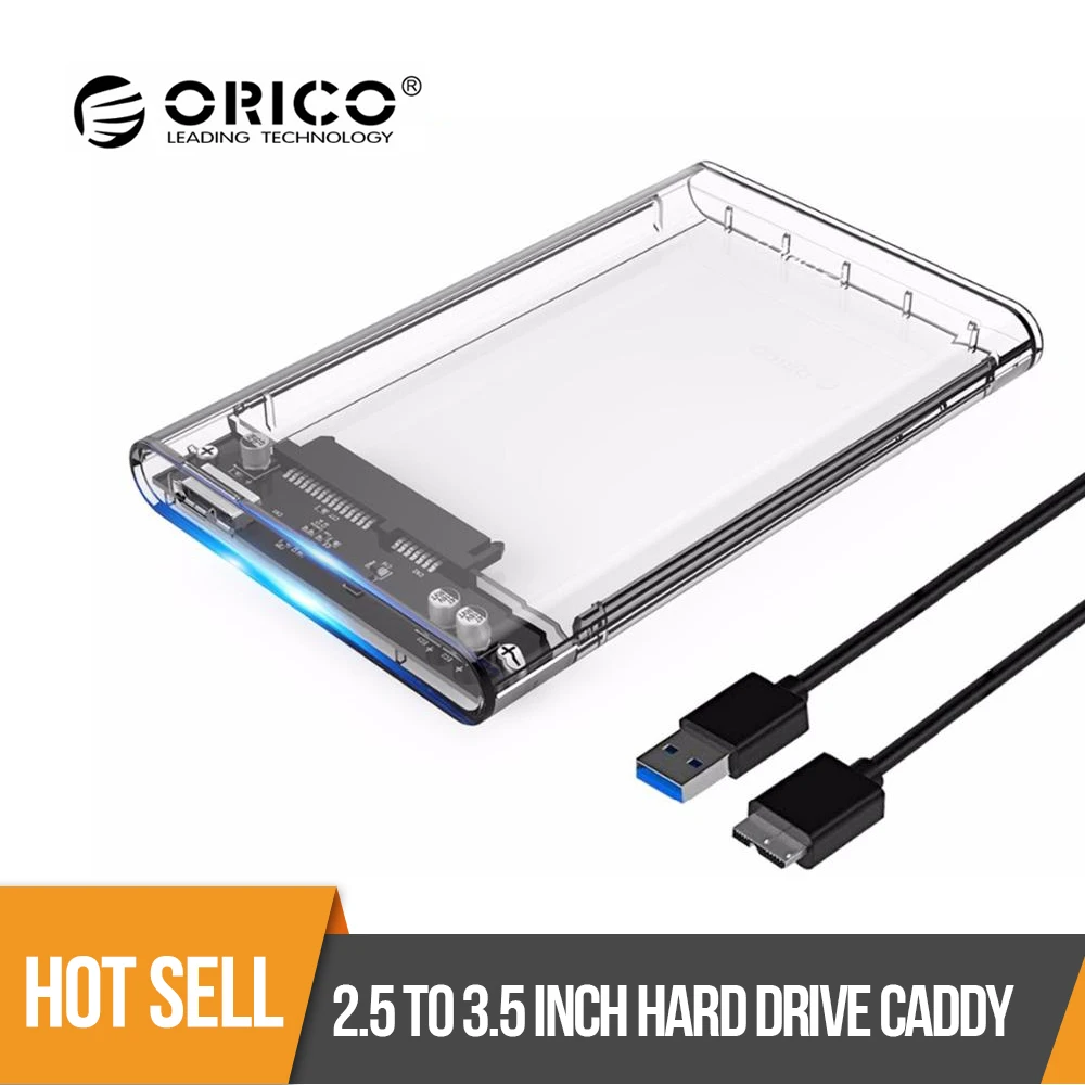 

ORICO 2.5 inch Transparent USB3.0 to Sata 3.0 HDD Case Tool Free 5 Gbps Support 2TB UASP Protocol Hard Drive Enclosure 2139U3
