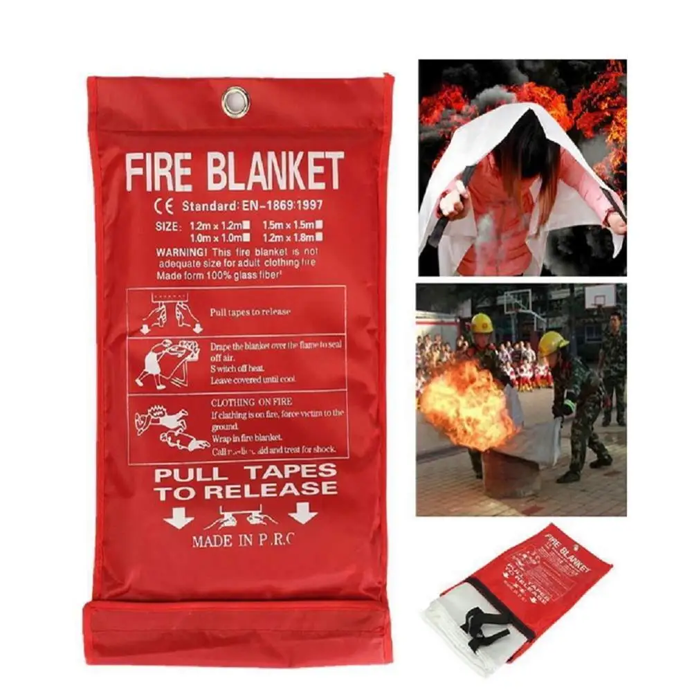 Fire Blanket Fiberglass Fire Flame Retardent Emergency Survival Shelter Fireproof Cover for Kitchen Home Extinguishing