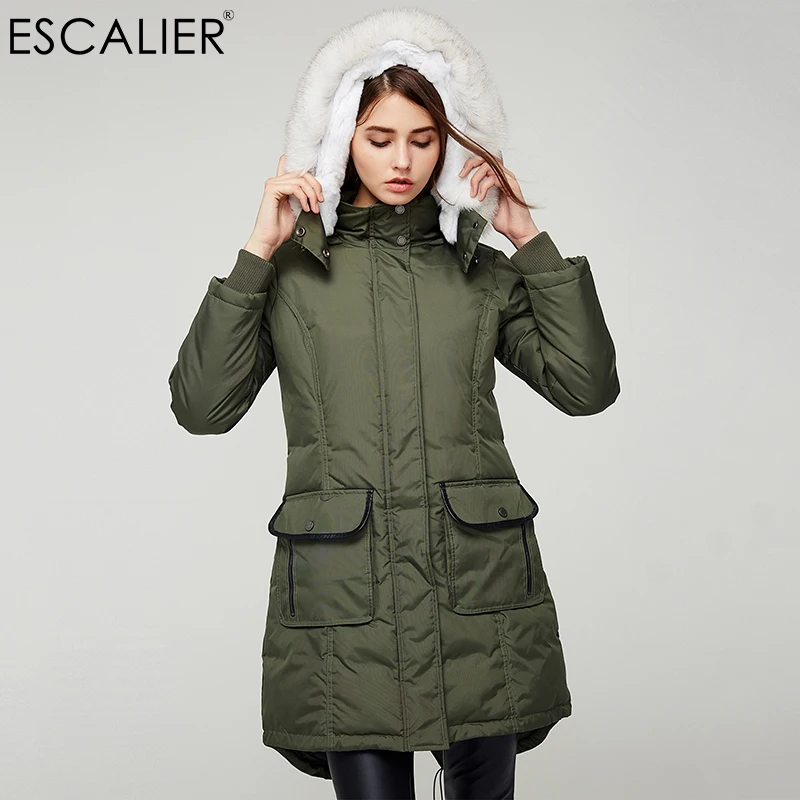 Escalier Women Winter Down Coats Army green Navy black 3 Color
