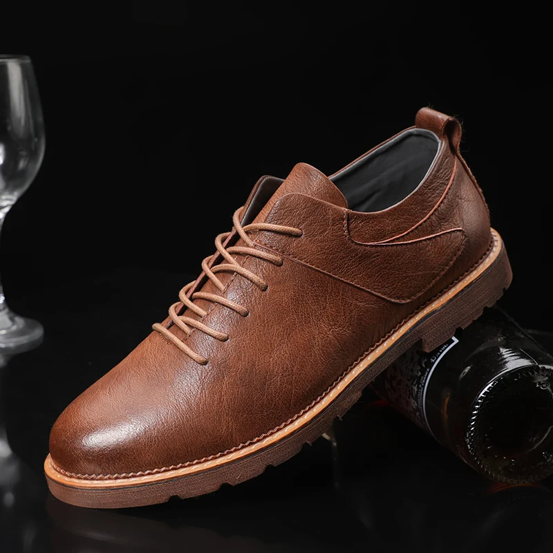 

Fashion Men Casual Shoes 2019 New Summer Men Flats Lace-up Male Oxfords Men Leather Shoes zapatillas hombre size 38-44 C4