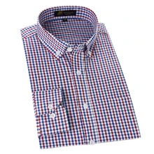 Для мужчин Оксфорд Повседневное рубашки Non-Iron Plaid социальных рубашки с длинным рукавом Для мужчин Рубашка классическая Стиль для Для мужчин