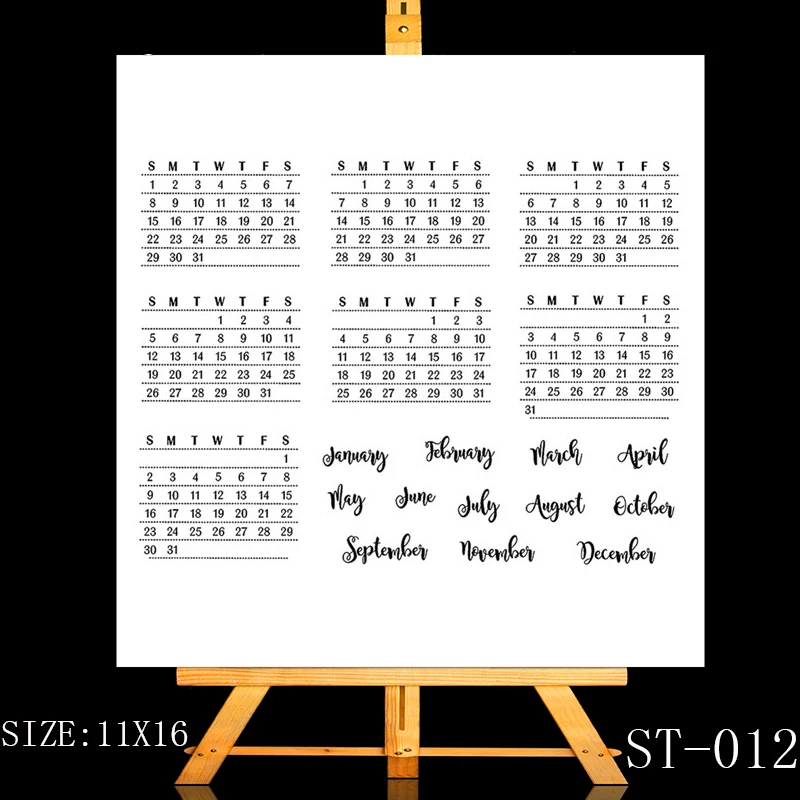 

ZhuoAng Creative calendar stamp Transparent and Clear Stamp DIY Scrapbooking Album Card Making DIY Decoration Making