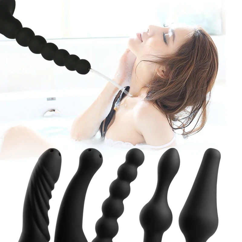 

Newly Soft Silicone Enemator Connectable Shower Head Enema Douche Cleaner for Male Female Unisex 19ing