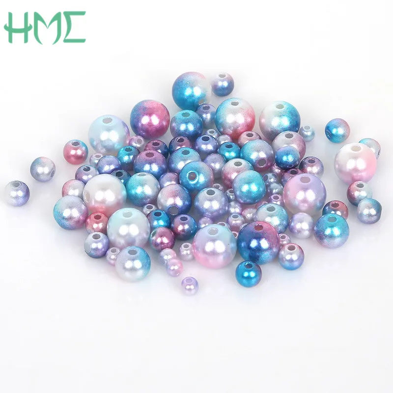 

4 6 8 10mm Multi-color Plastic ABS Loose Imitation Pearl Charms Beads For Jewelry Making Necklace Women Bracelet Decoration